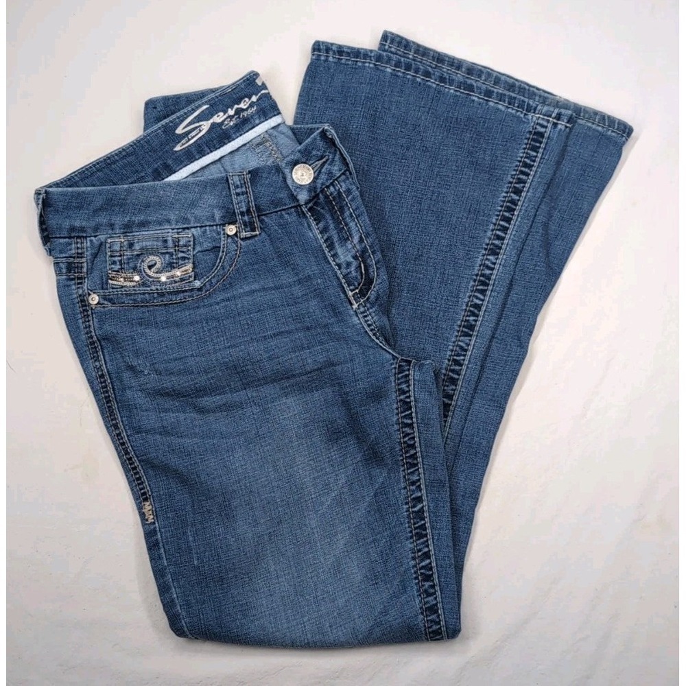 Seven7 Women's 10‎ Bootcut Y2K Embellished Pockets Flare Jeans
